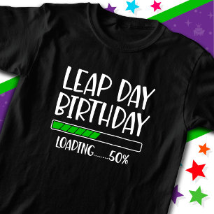 Camiseta Fev 29 Dia de Leap Aniversário 50% Ano de Carregam