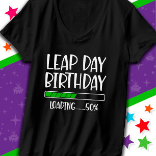 Camiseta Fev 29 Dia de Leap Aniversário 50% Ano de Carregam