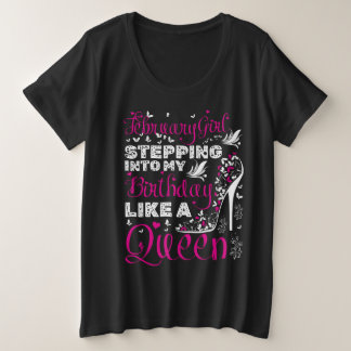 Camiseta Fevereiro Aniversário Garota Tee feliz aniversário