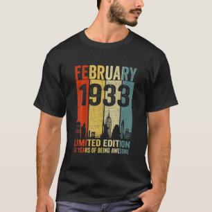Camiseta Fevereiro De 1933 Edição Limitada De 89 Anos De
