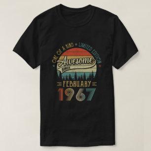 Camiseta Fevereiro De 1967 Vintage, 55 Anos De Idade, Retro