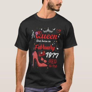 Camiseta Fevereiro de 1977 Aniversário Esta Rainha Nasceu e