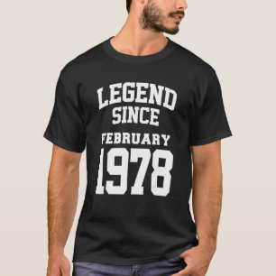 Camiseta Fevereiro De 1978 45ª Legenda De Aniversário De 45