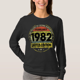 Camiseta Fevereiro De 1982 aniversário de 40 anos 40 Anos