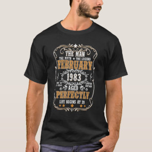 Camiseta Fevereiro De 1983 Man Myth Legend 39th Aniversário