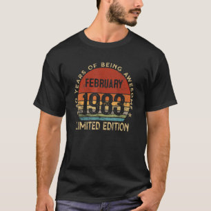 Camiseta Fevereiro De 1983 Vintage, 40 Anos, Retro 40º Nasc