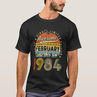 Camiseta Fevereiro De 1984 Vintage 39º Aniversário 39 Anos 