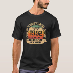 Camiseta Fevereiro De 1992 Retro 31º Aniversário 31 Ano De