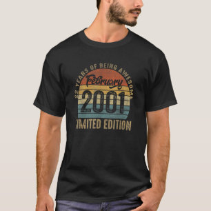Camiseta Fevereiro De 2001 22 Anos De Esforço Retro 22º