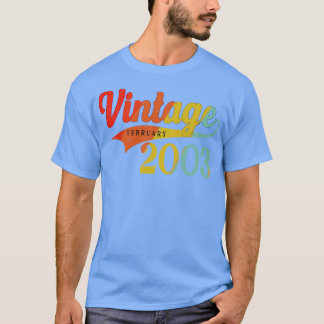 Camiseta Fevereiro De 2003 Birthday Vintage Fevereiro De 20