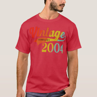 Camiseta Fevereiro De 2004 Birthday Vintage Fevereiro De 20