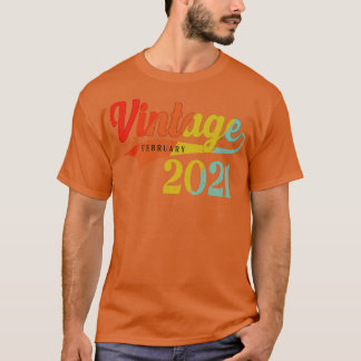 Camiseta Fevereiro De 2021 Birthday Vintage Fevereiro De 20