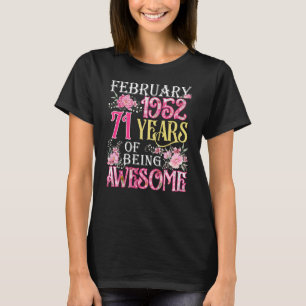 Camiseta Fevereiro Girl 1952 71º aniversário 71 anos