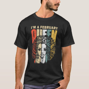 Camiseta Fevereiro Rainha Birthday African American Black W
