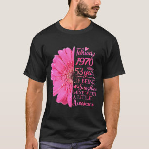 Camiseta Fevereiro Rapariga 1970 53 Anos 53 Anos Aniversári