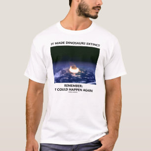 Camiseta Fez dinossauros extintos (a terra deixando de