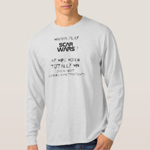 Camiseta ff) ScarWars o Raglan dos MEUS homens das VITÓRIAS