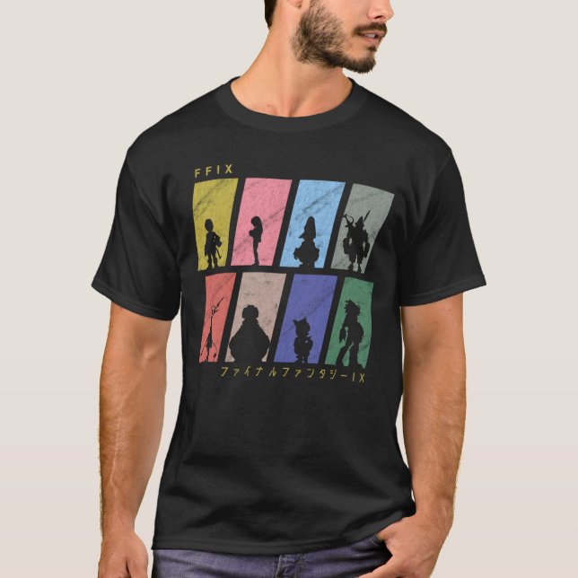 Camiseta FFIX Character Silhouettes family (Frente)