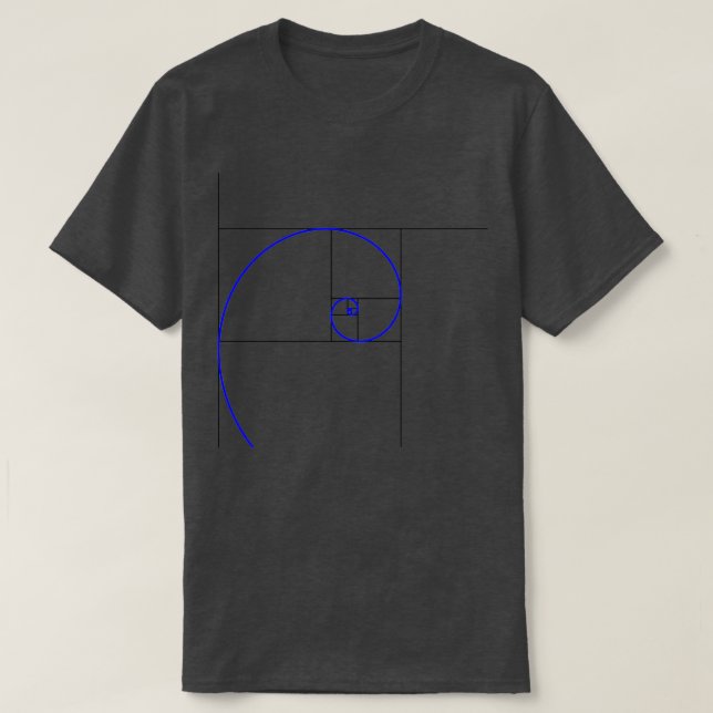 Camiseta Fibonacci Espiral do ouro 1 (Frente do Design)