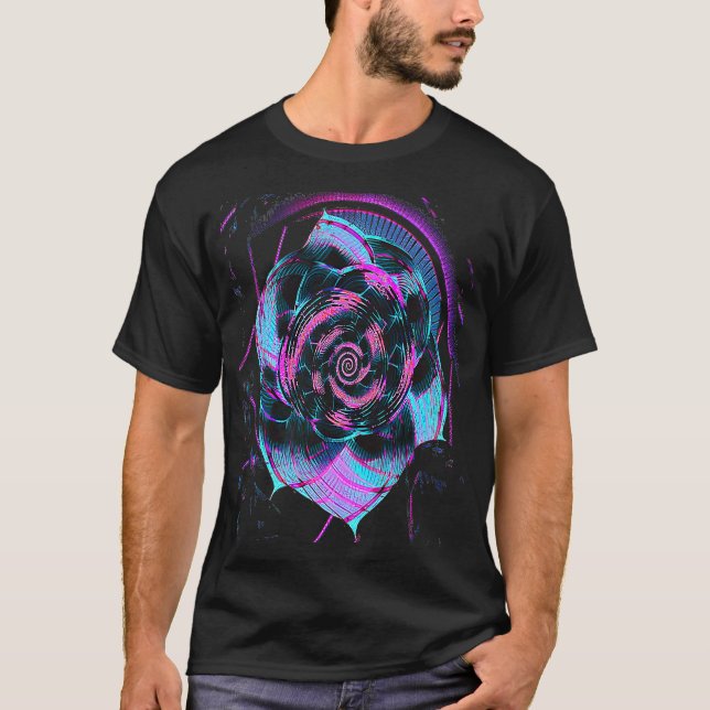 Camiseta Fibonacci Sequence Flower Vaporwave Aesthetics (Frente)