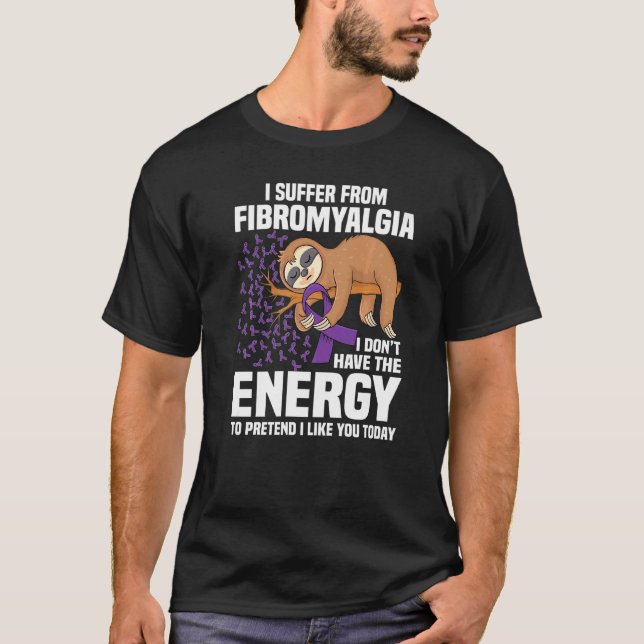 Camiseta Fibromialgia A do Guerreiro da Fita Roxa de Suport (Frente)