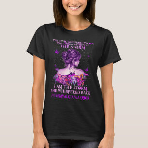Camiseta fibromialgia borboleta guerreira eu sou a tempesta