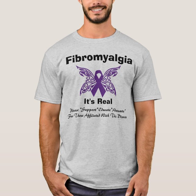 Camiseta Fibromialgia - é consciência real com definição (Frente)