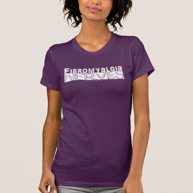 Camiseta Fibromialgia Entra Nos Meus Nervos Gráfico Branco (Frente)