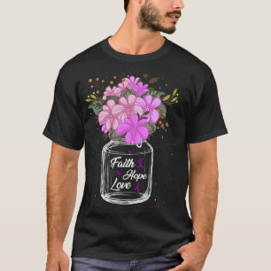 Camiseta Fibromialgia Fé Adorava Esperança Flor Sensibiliza
