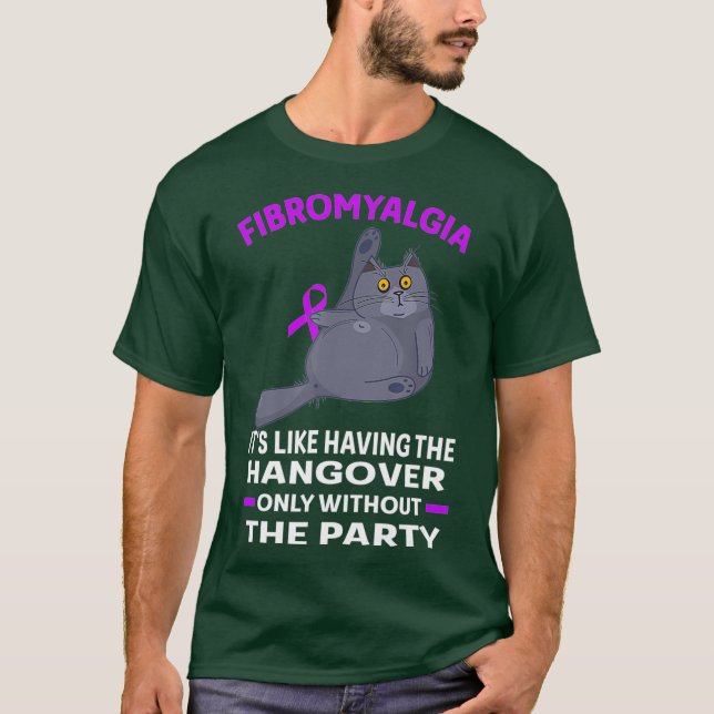 Camiseta Fibromialgia Gata Engraçada (Frente)
