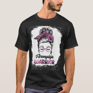 Camiseta Fibromialgia Guerreira Branqueada Messy Bun Sobrev