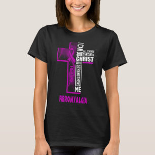 Camiseta fibromialgia guerreira pode fazer tudo Cristo