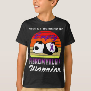 Camiseta Fibromialgia Guerreira Púrpura Fita Diversão Panda