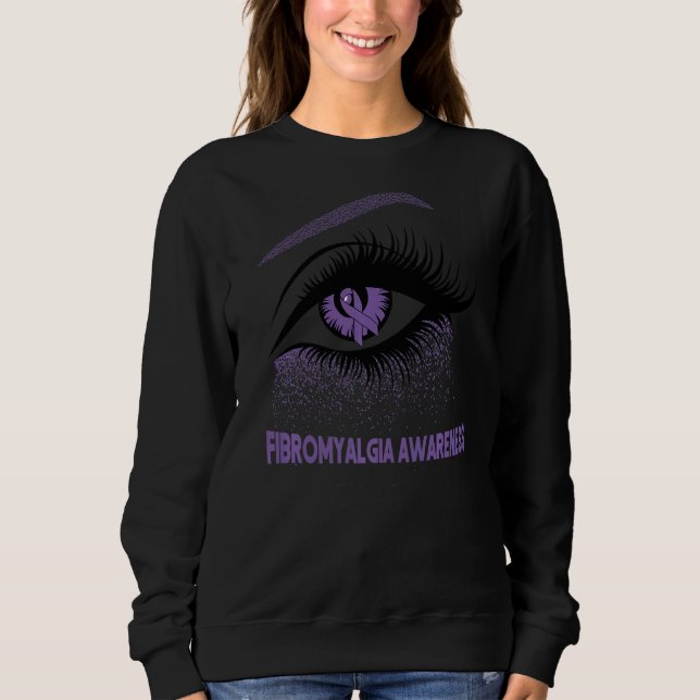 Camiseta Fibromialgia Sensibilização Guerreira Roxo Olho Br (Frente)