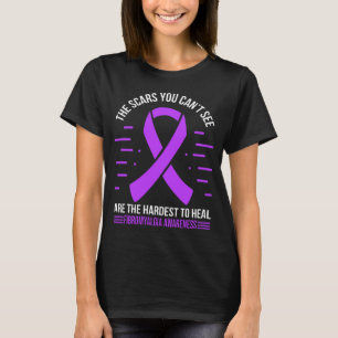 Camiseta Fibromialgia Sobrevivente Fibromialgia Roxa Fita