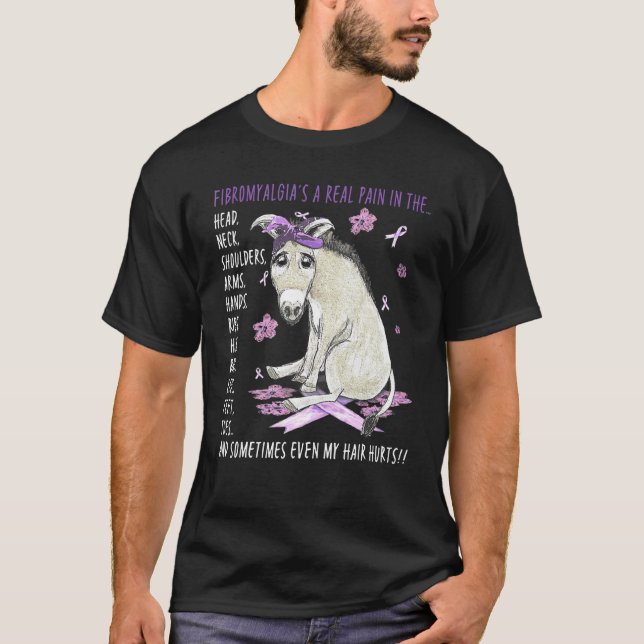 Camiseta Fibromialgias Uma Dor Real No Macaco Da Cabeça (Frente)
