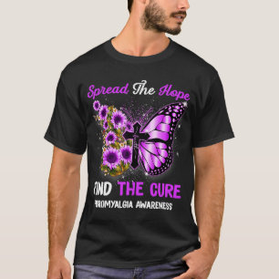 Camiseta Fibromyalgia Awareness Support Faith Butterfly