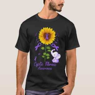 Camiseta Fibrose Cística da Fita Roxa-Elefante Sensibilizaç