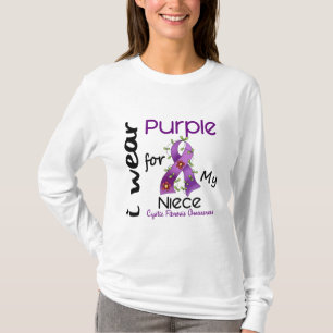Camiseta Fibrose cística eu visto o roxo para minha