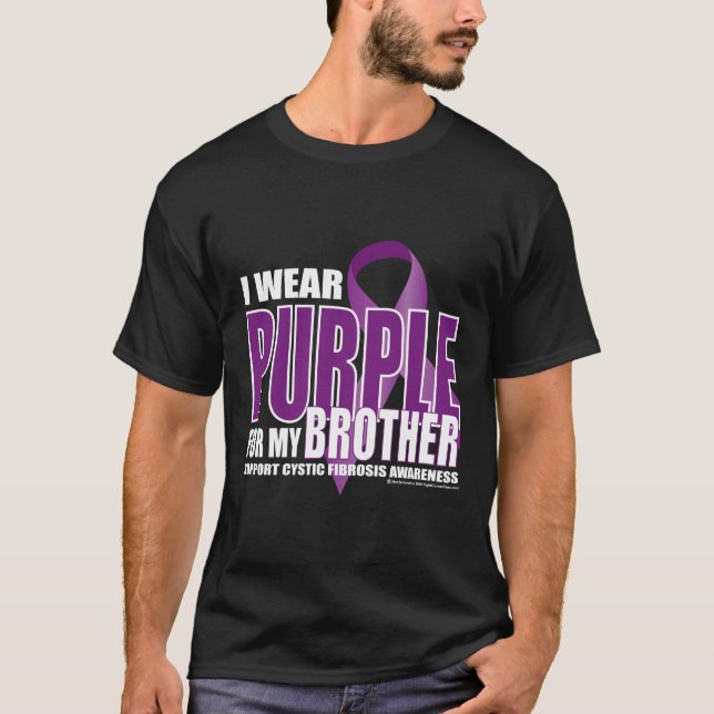 Camiseta Fibrose cística: Roxo para o irmão (Frente)