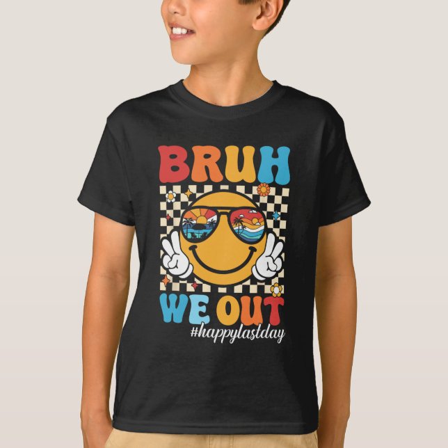 Camiseta Ficamos Felizes No Último Dia De Professora Garota (Frente)