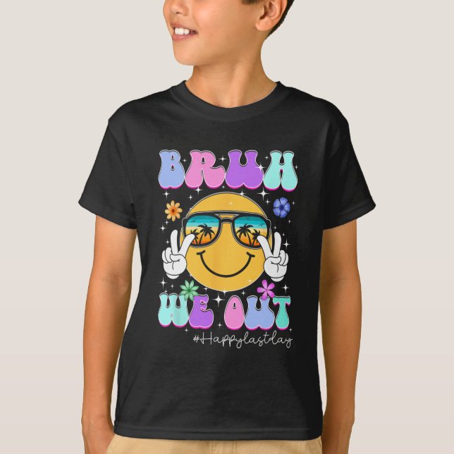 Camiseta Ficamos Felizes No Último Dia De Professora Garota (Frente)