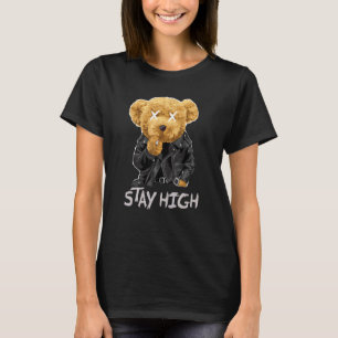Camiseta Ficar com a boneca do Urso Alto na Jaqueta de cour