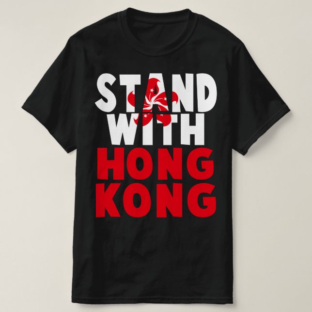 Camiseta ficar de pé com hong kong (Frente do Design)
