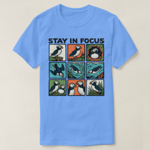 Camiseta Ficar Em Foco Grade do Papagaio-do-mar do Atlântic