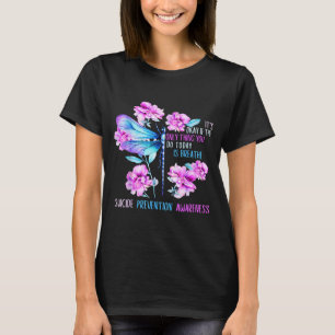 Camiseta Ficar libélula ponto e vírgula prevenção conscient