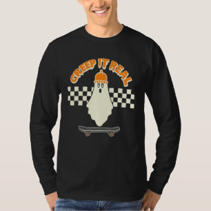 Camiseta Ficar Sinistro Garoto Skatista Fantasma Skate