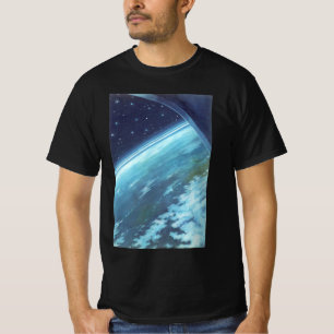 Camiseta Ficção científica retrô, Terra à noite com estrela
