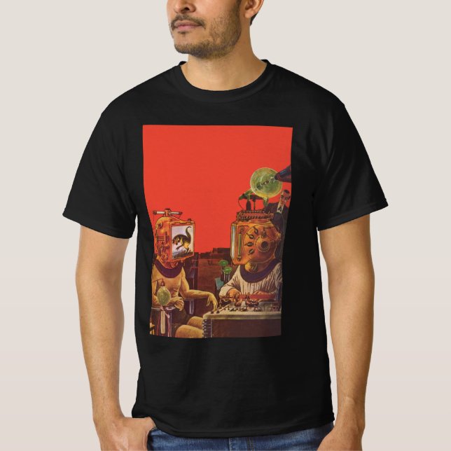 Camiseta Ficção Científica Vintage, Capacetes Alien Steam P (Frente)