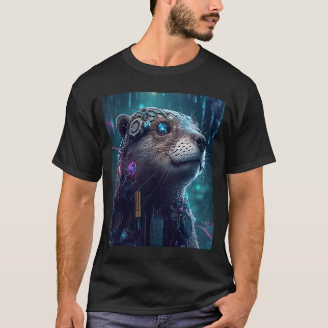 Camiseta Ficha Científica Evoluiu Robô Animal Otter 1 (Frente)